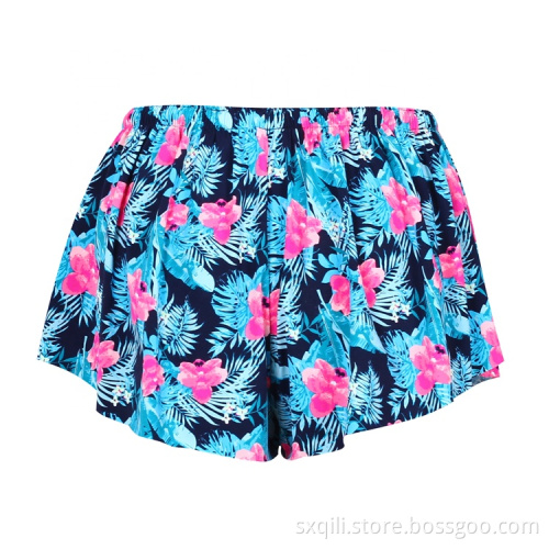 Nylon Swim Women Beach Shorts 4way Stretch Trunk